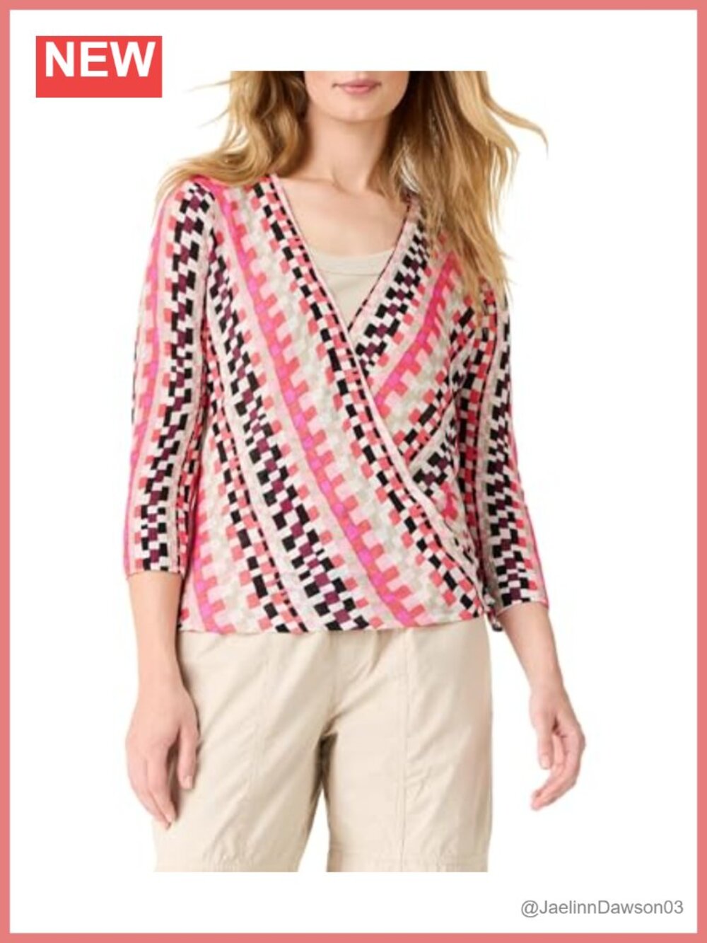 NIC+ZOE Pixel Sunset 4-Way Cardigan Lightweight Printed 3/4 Sleeve